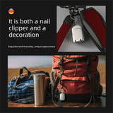 Darrahopens Health & Beauty > Makeup > Nail Care Mini Cat Design Black Compact Folding Nail Clippers with Stainless Steel Blade and Keychain Design for Daily Use Local Standard Fit