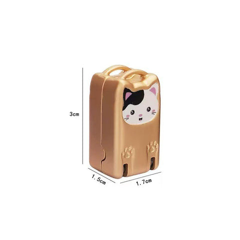 Darrahopens Health & Beauty > Makeup > Nail Care Mini Cat Design Gold Compact Folding Nail Clippers with Stainless Steel Blade and Keychain Design for Daily Use Local Standard Fit