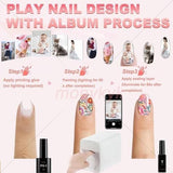 Darrahopens Health & Beauty > Makeup > Nail Care Nail Printer Nail Art Printer Machine Kit-Impresora De UñAs Pro,3D Fingernail Printer Machine for Salon&Home-WiFi/DIY Design| Pg4 Gel,Fm10 Ink, Base/Cleaning Glue - White - Size Nail art machine In Australia - Darrahopens