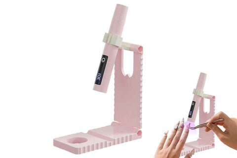 Darrahopens Health & Beauty > Makeup > Nail Care Portable Touch Nail Lamp - Cordless Mini LED Gel Curing UV Light with Timer - Pink