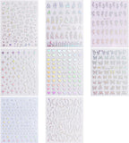 Darrahopens Health & Beauty > Makeup > Nail Care Sheets Aurora Nail Stickers 3D Holographic Laser Heart Star Moon Flame Flower Butterfly Nail Decals Self-adhesive Nail