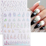 Darrahopens Health & Beauty > Makeup > Nail Care Sheets Aurora Nail Stickers 3D Holographic Laser Heart Star Moon Flame Flower Butterfly Nail Decals Self-adhesive Nail