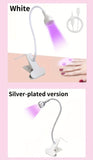 Darrahopens Health & Beauty > Makeup > Nail Care Straight UV/LED Nail Lamp, Table Lamp, Night Light, USB Nail Clamp Light, Gel Polish Curing Light with UV/LED Dual Function.（silver）