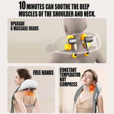 Darrahopens Health & Beauty > Massage 5D Massagers for Neck and Shoulder with Heat Goletsure Pain Relief Deep Kneading Grey