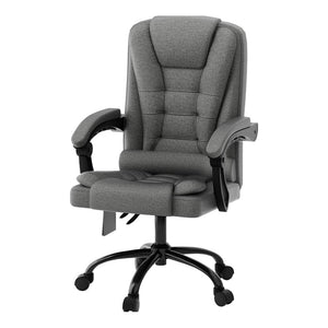Darrahopens Health & Beauty > Massage Artiss Massage Office Chair Executive Computer Chairs Fabric Recline Grey