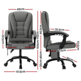 Darrahopens Health & Beauty > Massage Artiss Massage Office Chair Executive Computer Chairs Fabric Recline Grey