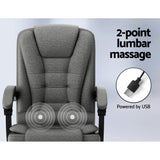 Darrahopens Health & Beauty > Massage Artiss Massage Office Chair Executive Computer Chairs Fabric Recline Grey
