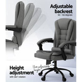 Darrahopens Health & Beauty > Massage Artiss Massage Office Chair Executive Computer Chairs Fabric Recline Grey