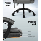 Darrahopens Health & Beauty > Massage Artiss Massage Office Chair Executive Computer Chairs Fabric Recline Grey