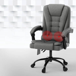 Darrahopens Health & Beauty > Massage Artiss Massage Office Chair Executive Computer Chairs Fabric Recline Grey