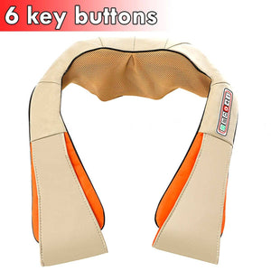 Darrahopens Health & Beauty > Massage Neck Shoulder Massager Back Body Shiatsu Deep Knead Pain Relief Wrap Car Office Beige