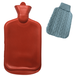 Darrahopens Health & Beauty > Massage & Relaxation 2L HOT WATER BOTTLE + Knitted Cover Winter Warm Rubber Bag Relaxing Warm Therapy