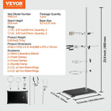 Darrahopens Health & Beauty > Massage & Relaxation > Heating Pads VEVOR Lab Stand Support, Laboratory Retort Support Stand 2 Sets, Steel Lab Stand 23.6" Rod and 8.3" x 5.3" Cast Iron Base, Includes Flask Clamps, Burette Clamps and Cross Clamps