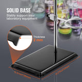 Darrahopens Health & Beauty > Massage & Relaxation > Heating Pads VEVOR Lab Stand Support, Laboratory Retort Support Stand 2 Sets, Steel Lab Stand 23.6" Rod and 8.3" x 5.3" Cast Iron Base, Includes Flask Clamps, Burette Clamps and Cross Clamps