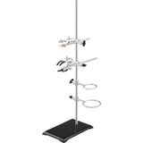 Darrahopens Health & Beauty > Massage & Relaxation > Heating Pads VEVOR Lab Stand Support, Laboratory Retort Support Stand 2 Sets, Steel Lab Stand 23.6" Rod and 8.3" x 5.3" Cast Iron Base, Includes Flask Clamps, Burette Clamps and Cross Clamps