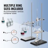 Darrahopens Health & Beauty > Massage & Relaxation > Heating Pads VEVOR Lab Stand Support, Laboratory Retort Support Stand 2 Sets, Steel Lab Stand 23.6" Rod and 8.3" x 5.3" Cast Iron Base, Includes Flask Clamps, Burette Clamps and Cross Clamps
