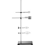 Darrahopens Health & Beauty > Massage & Relaxation > Heating Pads VEVOR Lab Stand Support, Laboratory Retort Support Stand 2 Sets, Steel Lab Stand 23.6" Rod and 8.3" x 5.3" Cast Iron Base, Includes Flask Clamps, Burette Clamps and Cross Clamps