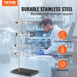 Darrahopens Health & Beauty > Massage & Relaxation > Heating Pads VEVOR Lab Stand Support, Laboratory Retort Support Stand 2 Sets, Steel Lab Stand 23.6" Rod and 8.3" x 5.3" Cast Iron Base, Includes Flask Clamps, Burette Clamps and Cross Clamps