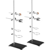 Darrahopens Health & Beauty > Massage & Relaxation > Heating Pads VEVOR Lab Stand Support, Laboratory Retort Support Stand 2 Sets, Steel Lab Stand 23.6" Rod and 8.3" x 5.3" Cast Iron Base, Includes Flask Clamps, Burette Clamps and Cross Clamps