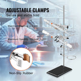 Darrahopens Health & Beauty > Massage & Relaxation > Heating Pads VEVOR Lab Stand Support, Laboratory Retort Support Stand 2 Sets, Steel Lab Stand 23.6" Rod and 8.3" x 5.3" Cast Iron Base, Includes Flask Clamps, Burette Clamps and Cross Clamps