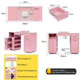 Darrahopens Health & Beauty > Massage & Relaxation > Massage Tables Pink Manicure Table with Electric Dust Collector and Storage, 108x45x77cm In Australia - Darrahopens