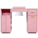 Darrahopens Health & Beauty > Massage & Relaxation > Massage Tables Pink Manicure Table with Electric Dust Collector and Storage, 108x45x77cm In Australia - Darrahopens