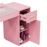 Darrahopens Health & Beauty > Massage & Relaxation > Massage Tables Pink Manicure Table with Electric Dust Collector and Storage, 108x45x77cm In Australia - Darrahopens