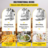 Darrahopens Health & Beauty > Massage & Relaxation > Massage Tables VEVOR Commercial Food Mixer 30Qt, Food Mixer Commercial with Timing Function, 1100W Stainless Steel Bowl Heavy Duty Electric Commercial Mixer with 3 Speeds Adjustable 108/199/382 RPM, Dough Hook Whisk