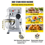 Darrahopens Health & Beauty > Massage & Relaxation > Massage Tables VEVOR Commercial Food Mixer 30Qt, Food Mixer Commercial with Timing Function, 1100W Stainless Steel Bowl Heavy Duty Electric Commercial Mixer with 3 Speeds Adjustable 108/199/382 RPM, Dough Hook Whisk
