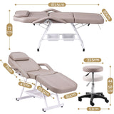 Darrahopens Health & Beauty > Massage & Relaxation > Massage Tables Zenses Beauty Bed with Stool, Beige, Adjustable Facial Massage Table, Tattoo Chair, Salon Services In Australia - Darrahopens