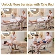 Darrahopens Health & Beauty > Massage & Relaxation > Massage Tables Zenses Beauty Bed with Stool, Beige, Adjustable Facial Massage Table, Tattoo Chair, Salon Services In Australia - Darrahopens