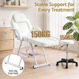 Darrahopens Health & Beauty > Massage & Relaxation > Massage Tables Zenses Beauty Bed with Stool, White, Adjustable Facial Massage Table, Tattoo Chair, Salon Services In Australia - Darrahopens