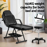 Darrahopens Health & Beauty > Massage & Relaxation > Massage Tables Zenses Massage Table Adjustable Salon Bed Chair 3-Fold Black