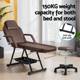 Darrahopens Health & Beauty > Massage & Relaxation > Massage Tables Zenses Massage Table Adjustable Salon Bed Chair 3-Fold Brown