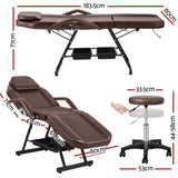 Darrahopens Health & Beauty > Massage & Relaxation > Massage Tables Zenses Massage Table Adjustable Salon Bed Chair 3-Fold Brown