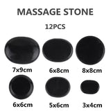 Darrahopens Health & Beauty > Massage & Relaxation > Massagers 12pcs Hot Massage Stone Basalt Stones Kit Set Rock SPA Oiled Massage Tool