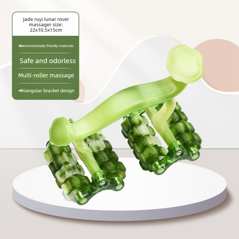 Darrahopens Health & Beauty > Massage & Relaxation > Massagers 2-Pcs Green Manual Roller Massager Handheld Full Body Relaxation Tool for Back Waist Legs Moon Car Design Ergonomic Deep Tissue Massage for Australian Homes