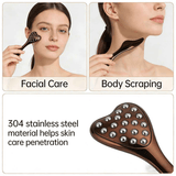 Darrahopens Health & Beauty > Massage & Relaxation > Massagers 304 Stainless Steel Heart Shaped Roller Ball Massager: Face Lifting and Eye Soothing, Body Scraping and Relaxation, Lightweight and Portable, One Tool for Skincare and Body Care(coffee color)