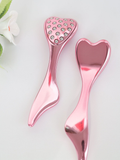Darrahopens Health & Beauty > Massage & Relaxation > Massagers 304 Stainless Steel Heart Shaped Roller Ball Massager: Face Lifting and Eye Soothing, Body Scraping and Relaxation, Lightweight and Portable, One Tool for Skincare and Body Care(coffee color)