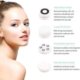 Darrahopens Health & Beauty > Massage & Relaxation > Massagers 4-in-1 Electric Facial Cleansing Brush & Massager - IPX6 Waterproof, 3 Speeds, Bi-Directional Spin, USB Rechargeable(white)