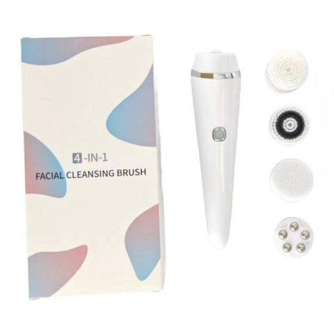 Darrahopens Health & Beauty > Massage & Relaxation > Massagers 4-in-1 Electric Facial Cleansing Brush & Massager - IPX6 Waterproof, 3 Speeds, Bi-Directional Spin, USB Rechargeable(white)