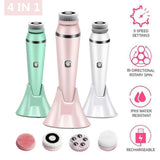 Darrahopens Health & Beauty > Massage & Relaxation > Massagers 4-in-1 Electric Facial Cleansing Brush & Massager - IPX6 Waterproof, 3 Speeds, Bi-Directional Spin, USB Rechargeable(white)