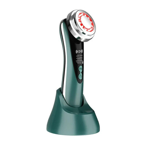 Darrahopens Health & Beauty > Massage & Relaxation > Massagers 4-in-1 Facial Beauty Device - LED Light Therapy, Warm Lifting, Ion Cleansing & Eye Care(green)