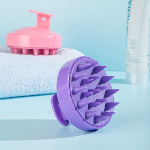 Darrahopens Health & Beauty > Massage & Relaxation > Massagers 5-Pcs Purple Soft Scalp Massager Shampoo Brush with Detachable Bristles Handheld Hair Scrubber for Deep Cleaning and Head Massage