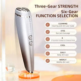 Darrahopens Health & Beauty > Massage & Relaxation > Massagers 6-in-1 Beauty Device with Hot & Cold Therapy, Red/Blue Light, 3 Intensity Levels & Magnetic Dock. Deep cleansing & firming for daily skincare../Gradient color In Australia - Darrahopens
