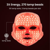 Darrahopens Health & Beauty > Massage & Relaxation > Massagers 7-Color Facial Light Mask for Home Skincare – Rechargeable LED Beauty Device with 270 LEDs, One-Touch Control & Auto-Timer (Black with Gold Trim)   | Other Colors Available in Store