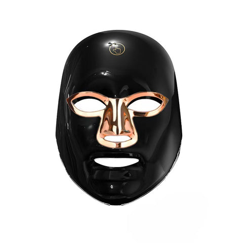 Darrahopens Health & Beauty > Massage & Relaxation > Massagers 7-Color Facial Light Mask for Home Skincare – Rechargeable LED Beauty Device with 270 LEDs, One-Touch Control & Auto-Timer (Black with Gold Trim)   | Other Colors Available in Store