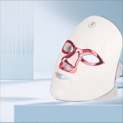 Darrahopens Health & Beauty > Massage & Relaxation > Massagers 7-Color Facial Light Mask for Home Skincare – Rechargeable LED Beauty Device with 270 LEDs, One-Touch Control & Auto-Timer (White with Rose Gold Trim)   | Other Colors Available in Store