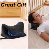 Darrahopens Health & Beauty > Massage & Relaxation > Massagers Adjustable Airbag Neck Stretcher – Ergonomic Cervical Traction Pillow with 8 Massage Points for Neck Pain Relief, Portable Spinal Alignment Device for Home, Office, and Travel Use (Black)