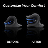 Darrahopens Health & Beauty > Massage & Relaxation > Massagers Adjustable Airbag Neck Stretcher – Ergonomic Cervical Traction Pillow with 8 Massage Points for Neck Pain Relief, Portable Spinal Alignment Device for Home, Office, and Travel Use (Black)